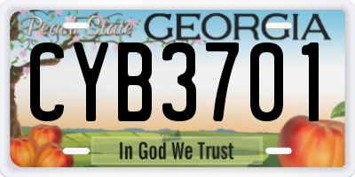 GA license plate CYB3701