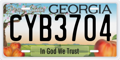 GA license plate CYB3704
