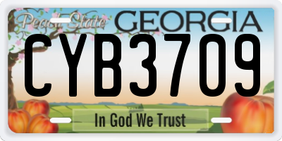 GA license plate CYB3709