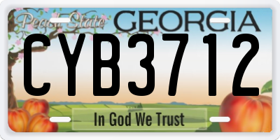 GA license plate CYB3712