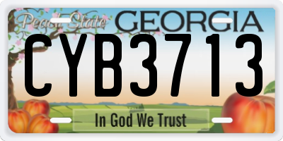 GA license plate CYB3713