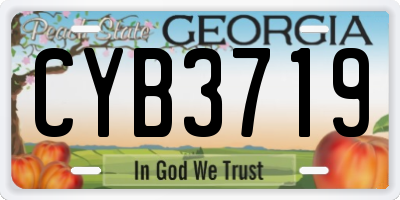 GA license plate CYB3719