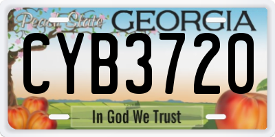 GA license plate CYB3720