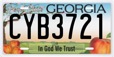 GA license plate CYB3721