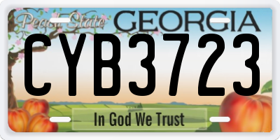 GA license plate CYB3723