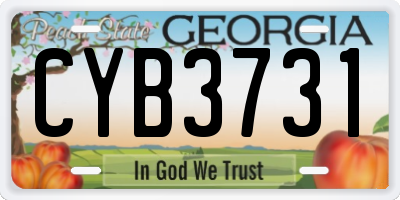 GA license plate CYB3731