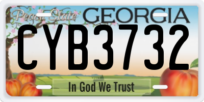 GA license plate CYB3732