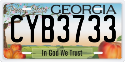 GA license plate CYB3733