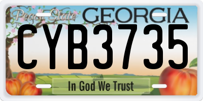 GA license plate CYB3735