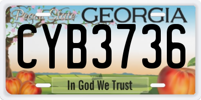GA license plate CYB3736