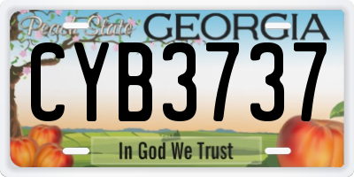 GA license plate CYB3737