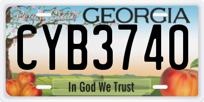 GA license plate CYB3740