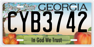 GA license plate CYB3742