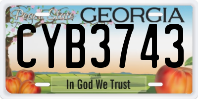 GA license plate CYB3743