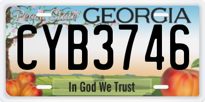 GA license plate CYB3746