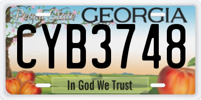 GA license plate CYB3748