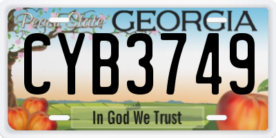 GA license plate CYB3749