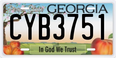 GA license plate CYB3751