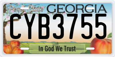 GA license plate CYB3755