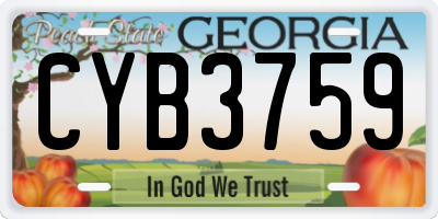 GA license plate CYB3759