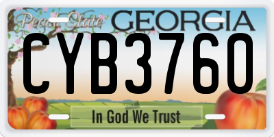 GA license plate CYB3760