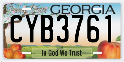 GA license plate CYB3761