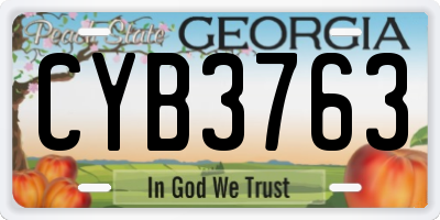 GA license plate CYB3763