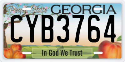 GA license plate CYB3764