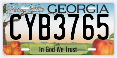 GA license plate CYB3765