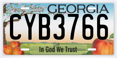 GA license plate CYB3766