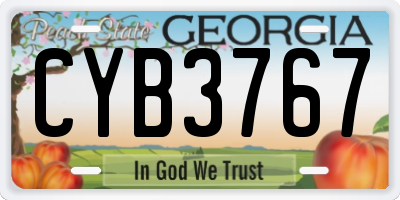 GA license plate CYB3767