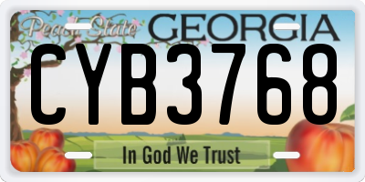 GA license plate CYB3768