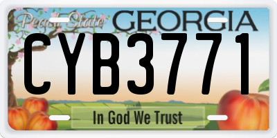 GA license plate CYB3771