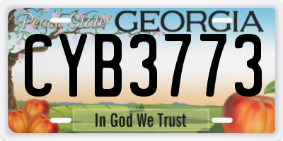 GA license plate CYB3773