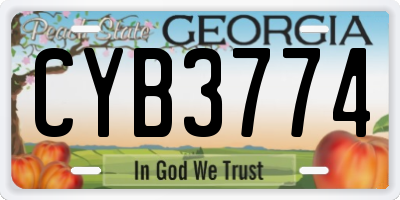 GA license plate CYB3774