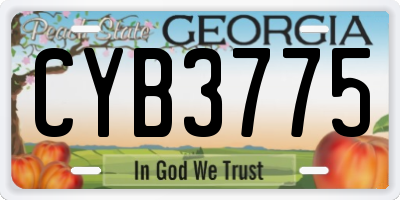 GA license plate CYB3775
