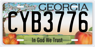 GA license plate CYB3776