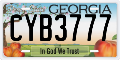 GA license plate CYB3777