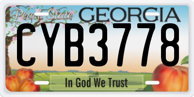 GA license plate CYB3778