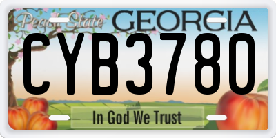 GA license plate CYB3780