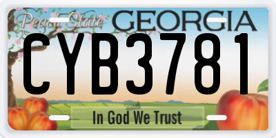 GA license plate CYB3781