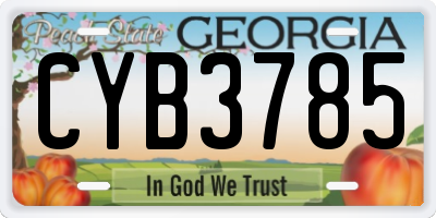 GA license plate CYB3785