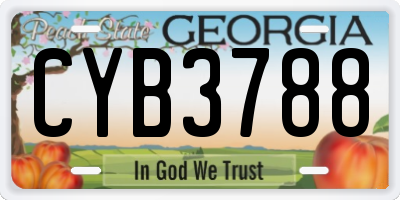 GA license plate CYB3788