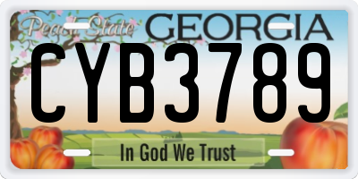 GA license plate CYB3789