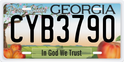 GA license plate CYB3790