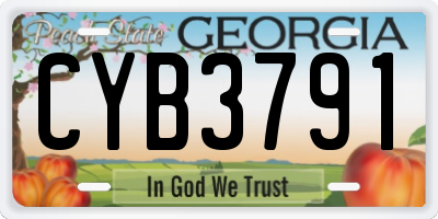 GA license plate CYB3791