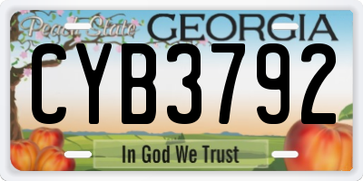 GA license plate CYB3792