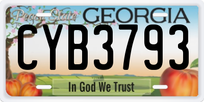 GA license plate CYB3793