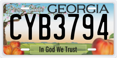 GA license plate CYB3794