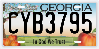 GA license plate CYB3795